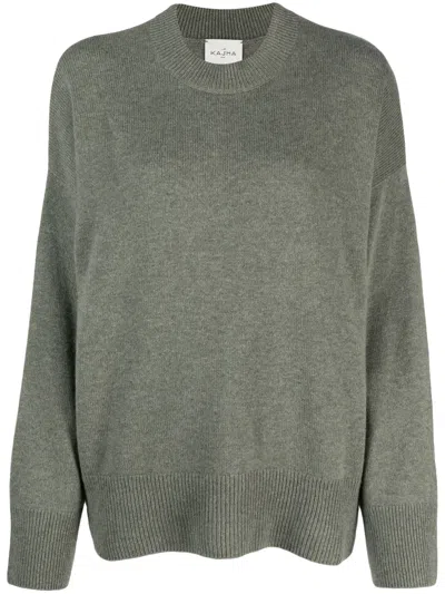 Le Kasha Mélange-effect Crew-neck Cashmere Jumper In Green