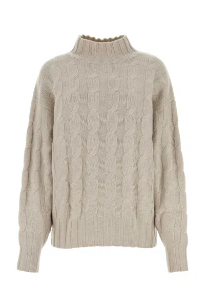 LE KASHA MELANGE SAND CASHMERE SWEATER