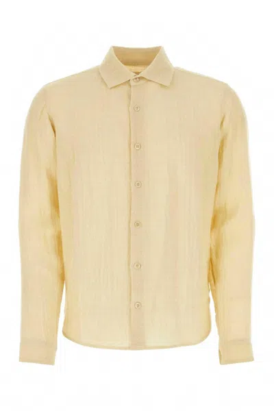 Le Kasha Men's Dewas Linen Shirt In Yellow
