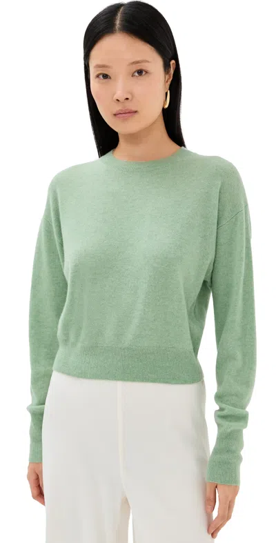 Le Kasha Chypre Cropped Organic Cashmere Sweater In Mint