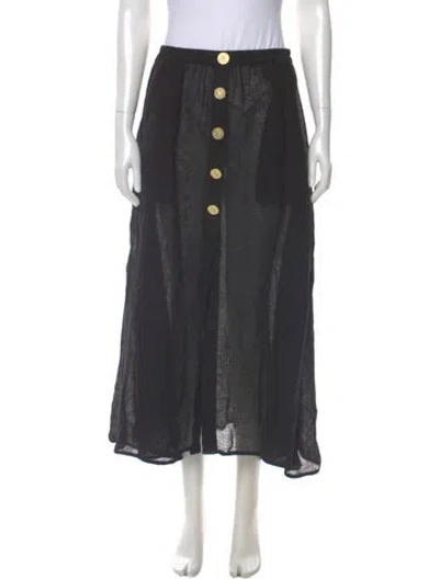 Pre-owned Le Kasha Midi Length Skirt In Black