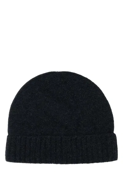 LE KASHA MIDNIGHT BLUE CASHMERE BEANIE HAT