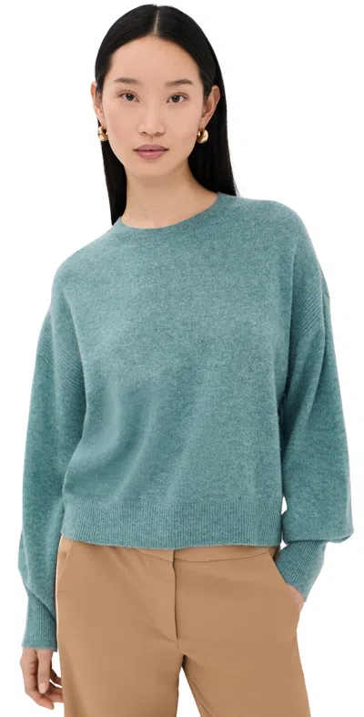 Le Kasha Modena Brushed Cashmere Sweater Mineral Green In Blue