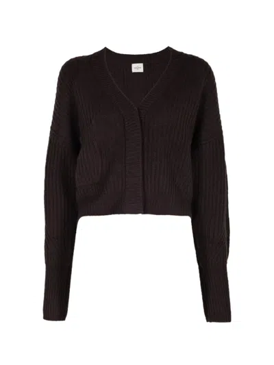 Le Kasha Monaco Ribbed-knit Cardigan In Purple