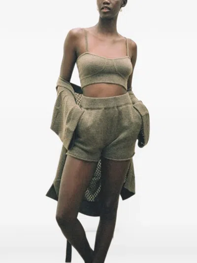 Le Kasha Morzine Pointelle-knit Shorts In Green