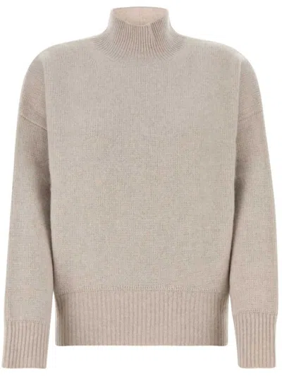 Le Kasha Organic Cashmere Suede Rollneck Sweater In 中性色