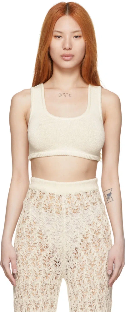Le Kasha Off-white Organic Linen Tank Top