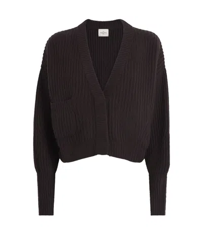 Le Kasha Organic Cashmere Cropped Cardigan In Purple