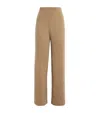Le Kasha Banvir Ribbed Organic Cashmere Wide-leg Pants In Brown