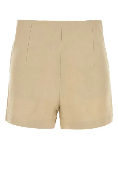 Le Kasha Organic Linen Mini Shorts In Beige O Tan