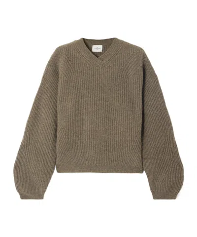 Le Kasha Palermo Ribbed Organic Cashmere Sweater In Brown