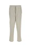 Le Kasha Embroidered Silk Darvi Pant With Vertical Stripes In Multi
