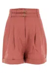Le Kasha Dark Pink Linen Aqiva Shorts In Pink