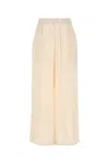 Le Kasha Ivory Silk Wide-leg Pant In White