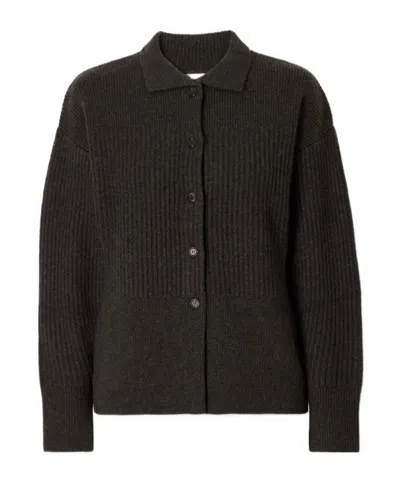 Le Kasha Kalaru Ribbed Cashmere Cardigan In Brown