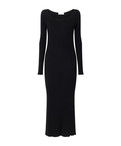 Le Kasha Ternil Ribbed Cashmere Maxi Dress In Black