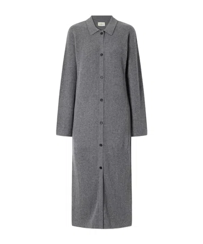 Le Kasha Jamua Ribbed Cashmere Maxi Dress In Gray