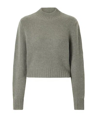 Le Kasha Chiba Ribbed Cropped Cashmere Turtleneck Sweater In Green