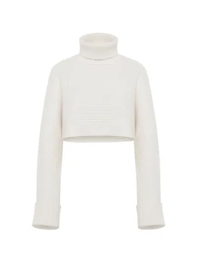Le Kasha Ribbed-knit Cropped Sweater In White