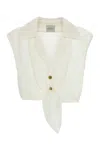 Le Kasha Sanabo V-neck Blouse In White