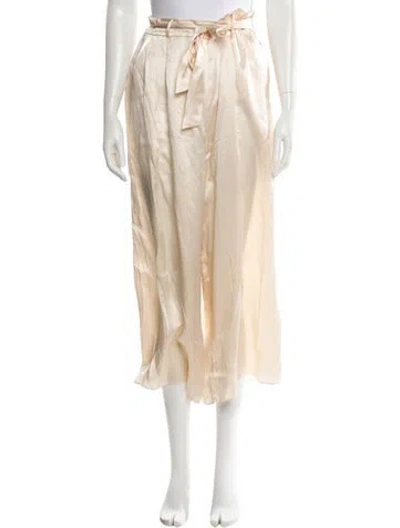 Pre-owned Le Kasha Satin Wide Leg Pants In Neutral