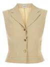 Le Kasha Tailored Sleeveless Vest Notched Lapel In Neutral