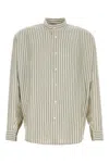 Le Kasha Embroidered Silk Aldar Shirt In Stripped