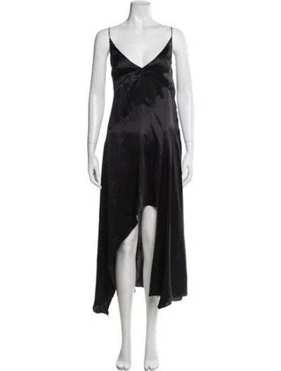 Pre-owned Le Kasha Silk Long Dress In Black