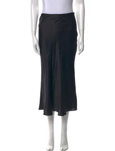 Pre-owned Le Kasha Silk Midi Length Skirt In Black