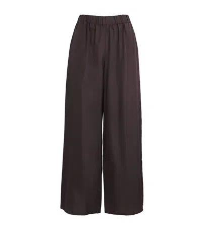 Le Kasha Silk Pamir Wide-leg Trousers In Brown
