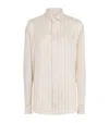 Le Kasha Silk Stripe Songino Oversized Shirt