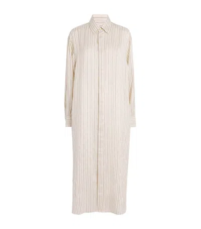 Le Kasha Silk Stripe Uzud Maxi Shirt Dress