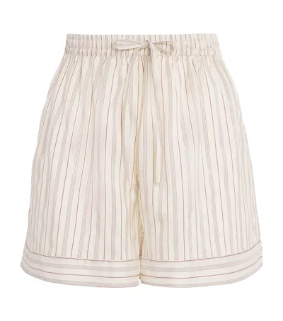 Le Kasha Silk Stripe Wensu Shorts