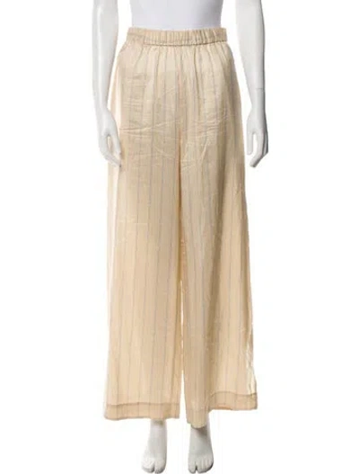 Pre-owned Le Kasha Silk Striped Sweatpants In Neutral