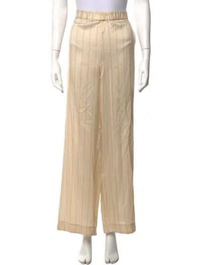 Pre-owned Le Kasha Silk Wide Leg Pants In Neutrals