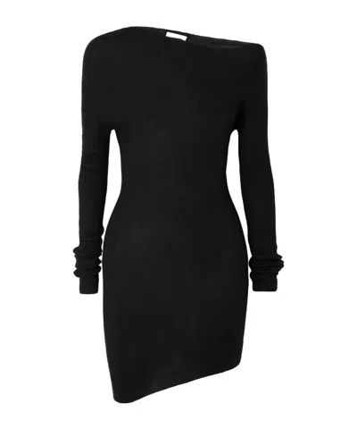 Le Kasha Slim-fit Hem Knit Mini Skirt In Black