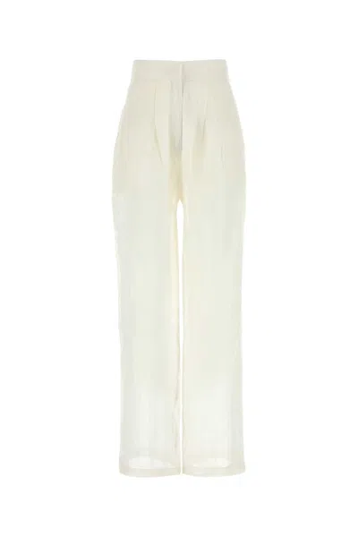 Le Kasha Sohag Wide-leg Linen Pants In Organic Linen In White