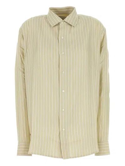 Le Kasha Embroidered Silk Oversize Songino Shirt In Neutral