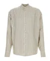 Le Kasha Embroidered Silk Aldar Shirt In Nude