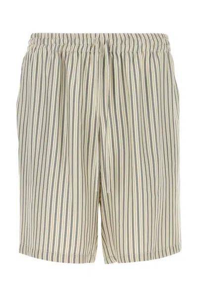LE KASHA LE KASHA STRIPED SILK BERMUDA SHORTS