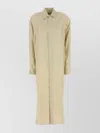 Le Kasha Striped Silk Shirt Dress With Long Sleeves In Nude