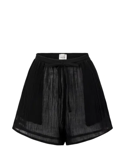 Le Kasha Tabag Drawstring Linen Shorts In Black