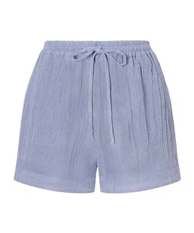 Le Kasha Tabag Linen Shorts In Blue
