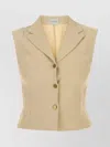Le Kasha Tailored Sleeveless Vest Notched Lapel In Neutral