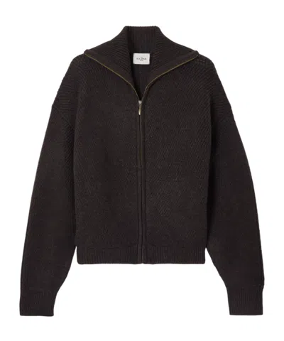 Le Kasha Torsby Ribbed Organic Cashmere Cardigan In Brown