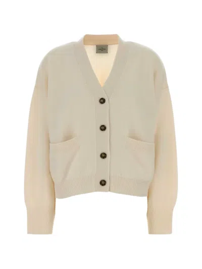 Le Kasha Cashmere Cardigan V Neckline Front Pockets In Neutral