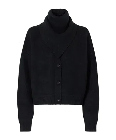 Le Kasha Derios Ribbed Cashmere Cardigan In Black