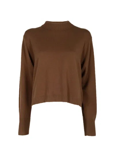 Le Kasha Vail Ribbed-trim Cashmere Sweater In Brown