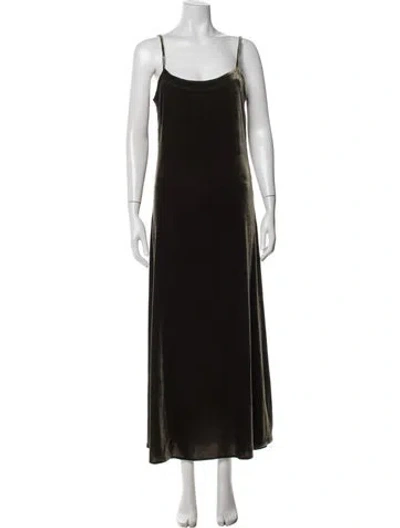 Pre-owned Le Kasha Velvet Long Dress W/ Tags In Green
