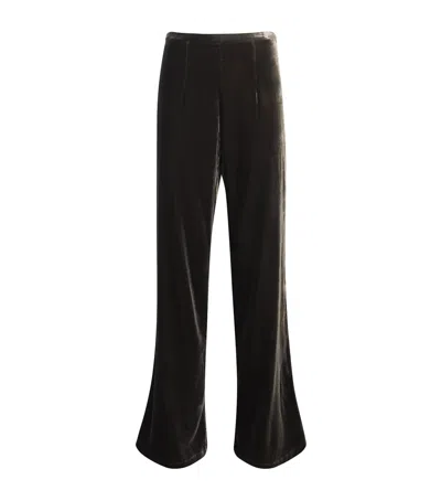Le Kasha Velvet San Polo Straight Trousers In Brown